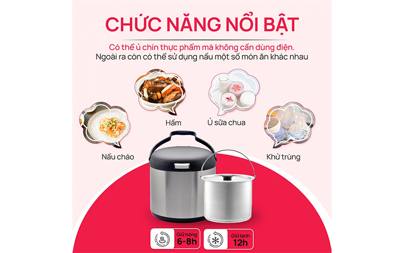 Công dụng của Nồi ủ giữ nhiệt La gourmet 326065