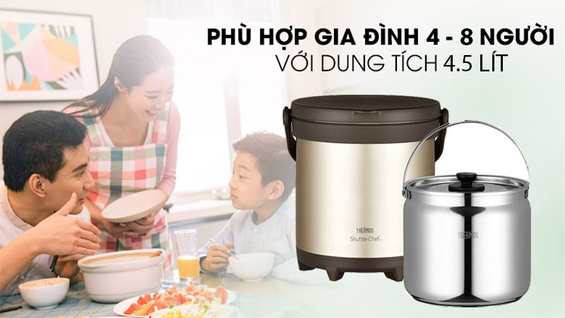 Dung tích của Nồi ủ giữ nhiệt Thermos TCRA-4500-GL