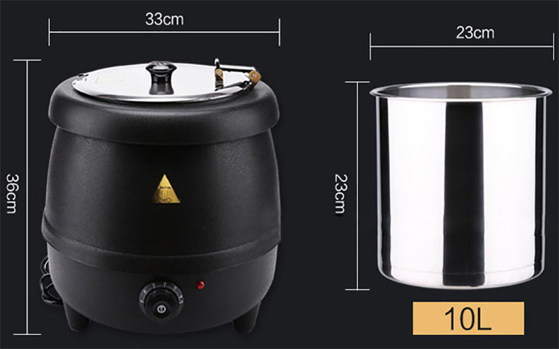 Kích thước của Nồi ủ trân châu vỏ gang 10L