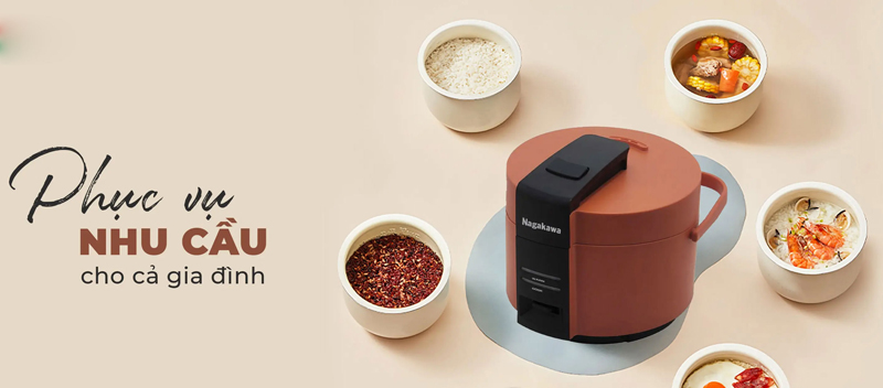 Nồi cơm điện nắp gài 2.2L Nagakawa NAG0144 - Hàng chính hãng