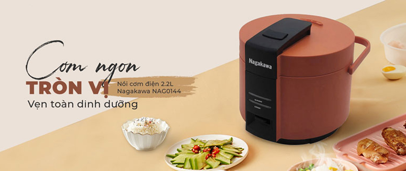 Nồi cơm điện nắp gài 2.2L Nagakawa NAG0144 - Hàng chính hãng