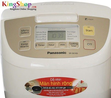 Nồi cơm điện tử Panasonic SR-DE183WRA - Dung tích 1,8 Lít - Hàng chính hãng