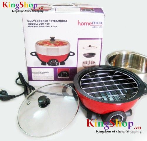 Nồi lẩu điện đa năng Homemax HMND-JQH-100 - Thương hiệu Mã Lai - Hàng chính hãng