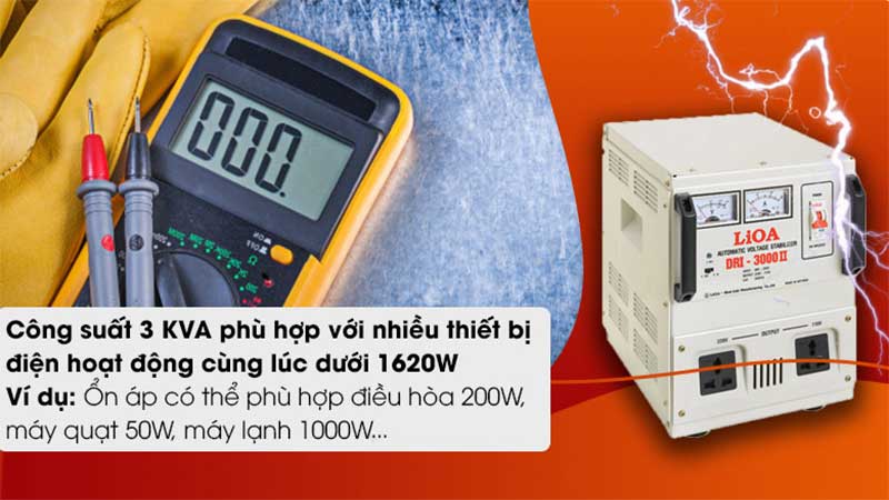 Công suất của Ổn áp 1 pha LiOA DRI-3000II