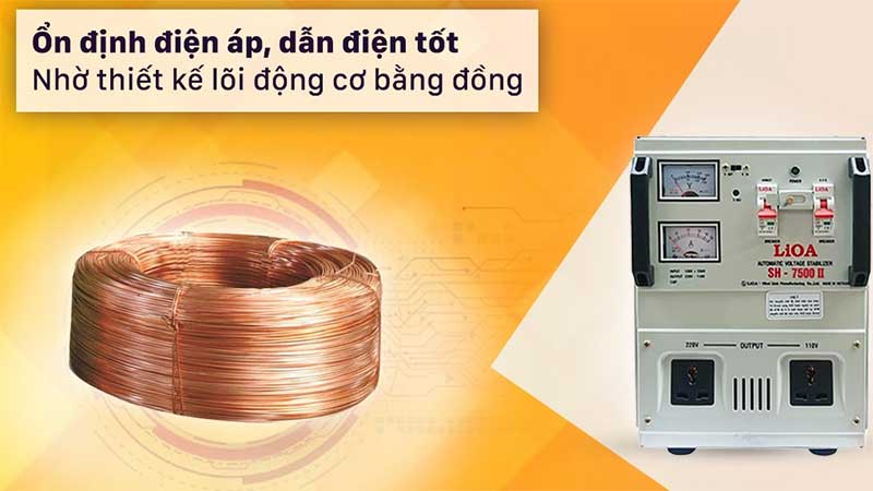 Chất liệu động cơ của Ổn áp 1 pha LiOA SH-7500II