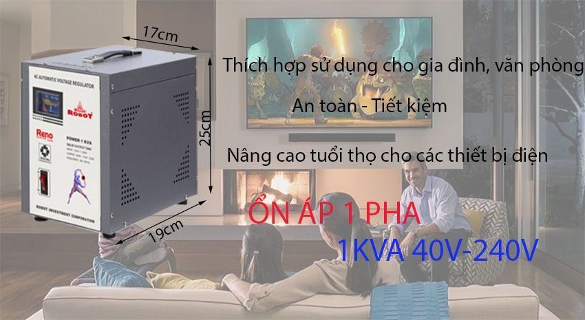Ổn áp Robot Reno 1KVA 40V-240V  - Hàng chính hãng