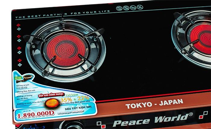 Bếp gas hồng ngoại cao cấp Peace World PW-255 HNH - 2 chức năng có hâm - Hàng chính hãng