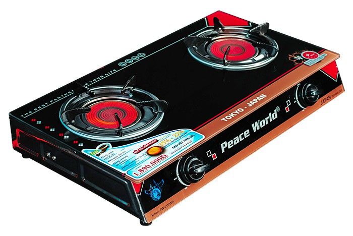 Bếp gas hồng ngoại cao cấp Peace World PW-255 HNH - 2 chức năng có hâm - Hàng chính hãng