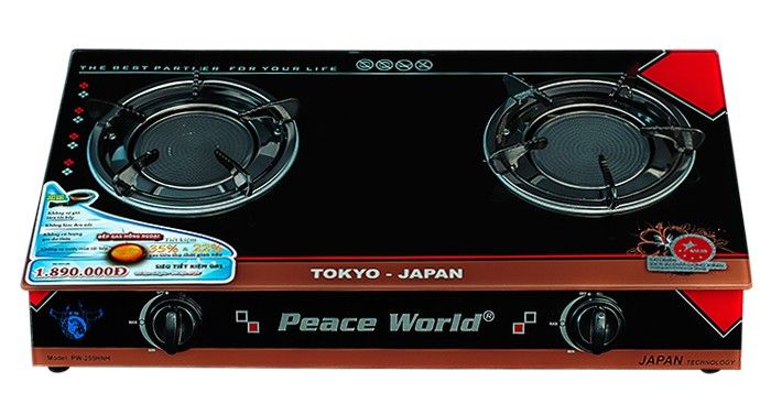 Bếp gas hồng ngoại cao cấp Peace World PW-255 HNH - 2 chức năng có hâm - Hàng chính hãng