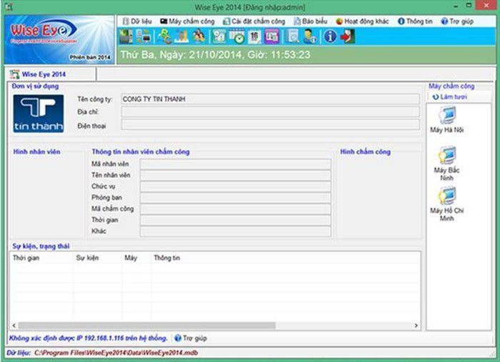 Phần mêm chấm công Wise Eye 2014