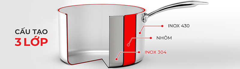 Quánh inox 3 lớp cao cấp đáy liền Elmich Trimax XS EL-3745 size 16cm - Hàng chính hãng