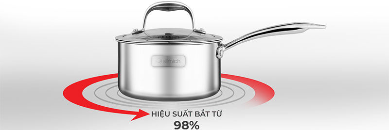 Quánh inox 3 lớp cao cấp đáy liền Elmich Trimax XS EL-3745 size 16cm - Hàng chính hãng