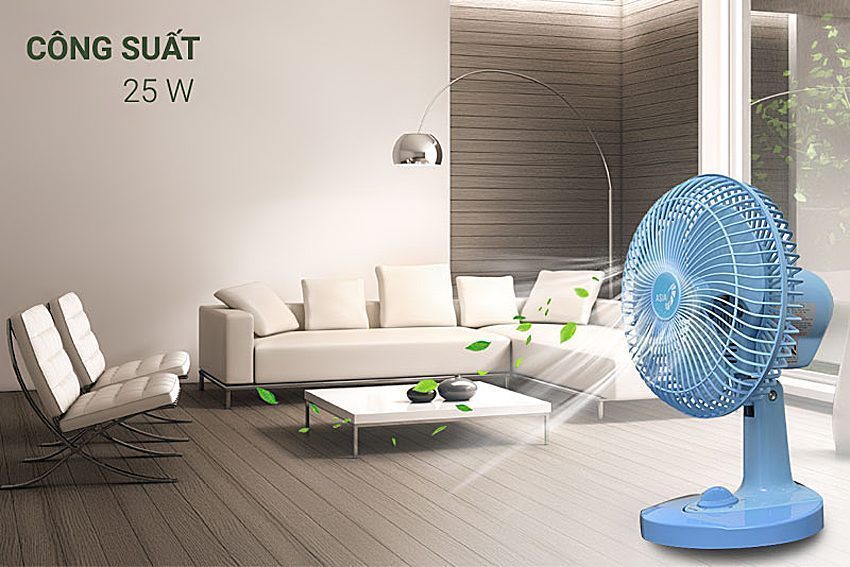 Quạt bàn Asia B08002 hoạt động với công suất 25W