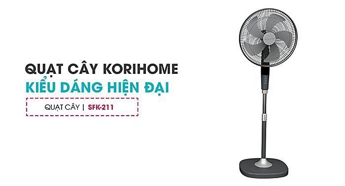 chiều cao của quạt cây Korihome SHK-211