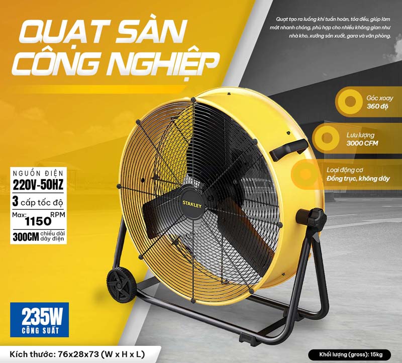 Quạt công nghiệp Stanley SLF306125D - Hàng chính hãng