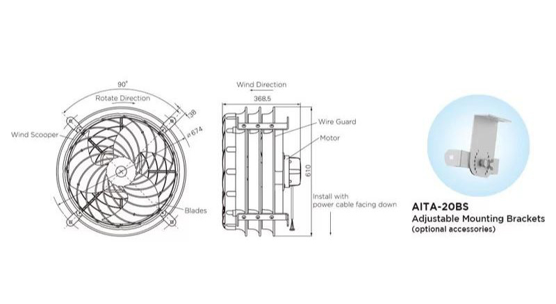 Quạt công nghiệp Mr.Vũ KOSMO-20G3 - Hàng chính hãng