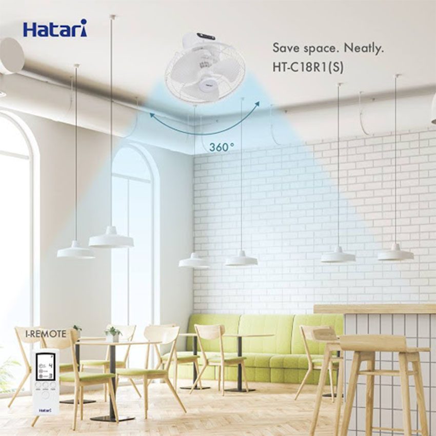 Quạt đảo trần Hatari HT-C18R1 (S)  - Hàng chính hãng