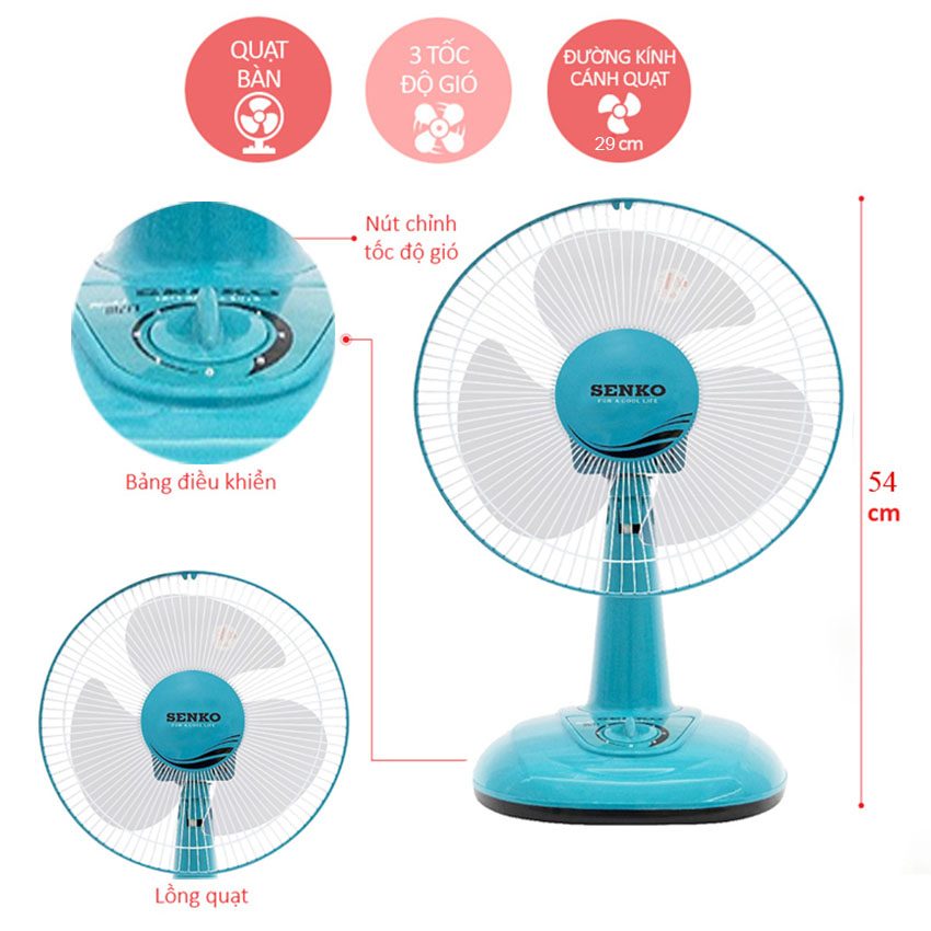 Chi tiết của quạt điện để bàn Senko B1213
