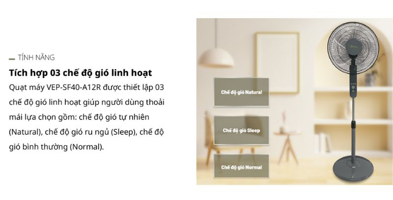 Quạt đứng E-Pro VEP-SF40-A12R - Hàng chính hãng