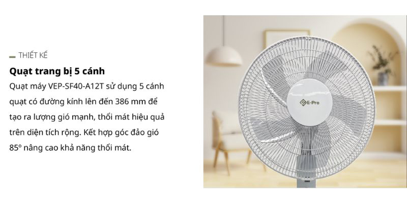 Quạt đứng E-Pro VEP-SF40-A12T - Hàng chính hãng