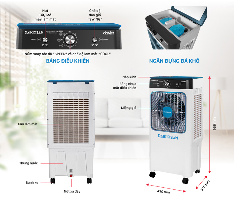 Máy làm mát không khí Daikiosan DM110 - Hàng chính hãng
