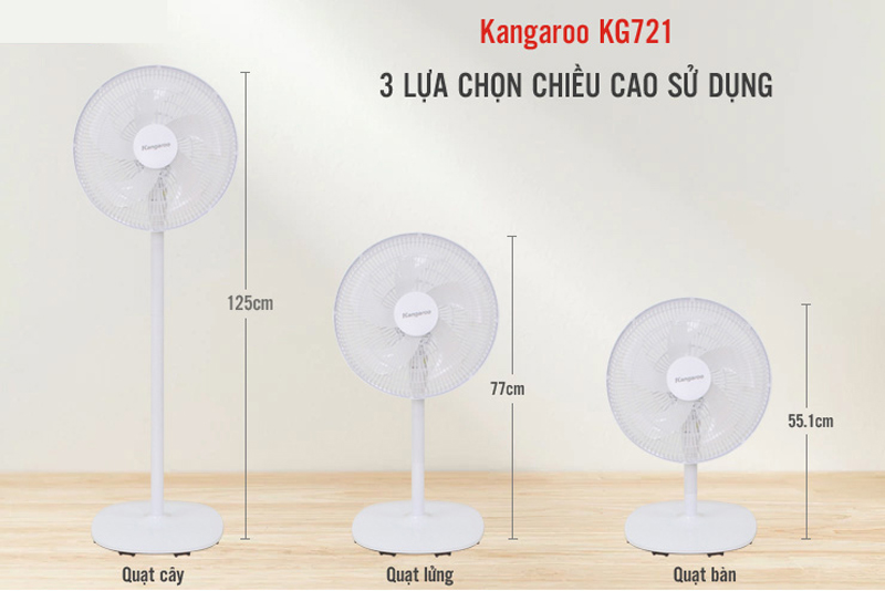 Quạt đứng 5 cánh Kangaroo KG721 - Hàng chính hãng