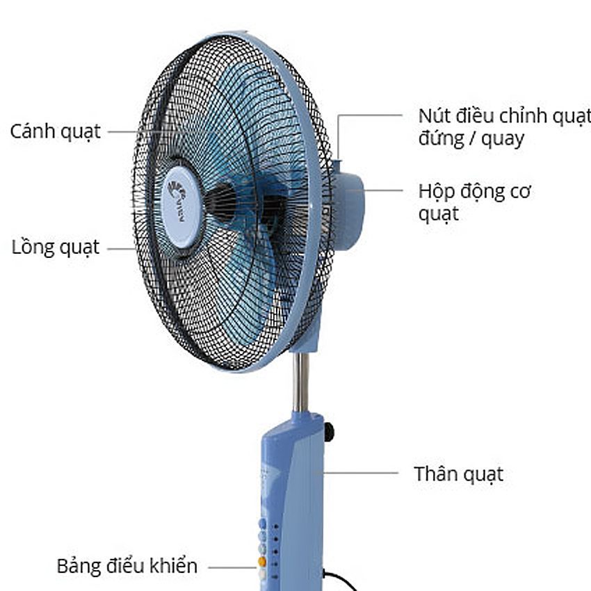 Chi tiết quạt đứng Asia D16010