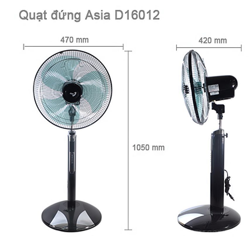 Quạt đứng Asia D16012 - Hàng chính hãng
