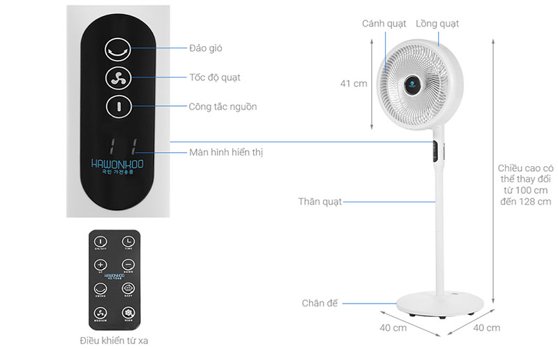 Quạt đứng Hawonkoo FDH-012 - Hàng chính hãng