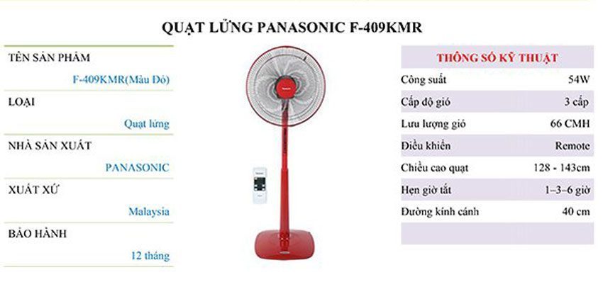  Quạt đứng Panasonic F-409KMR
