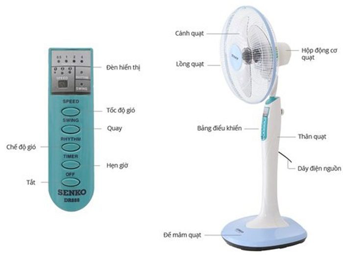 Quạt đứng Senko DD868 - Hàng chính hãng