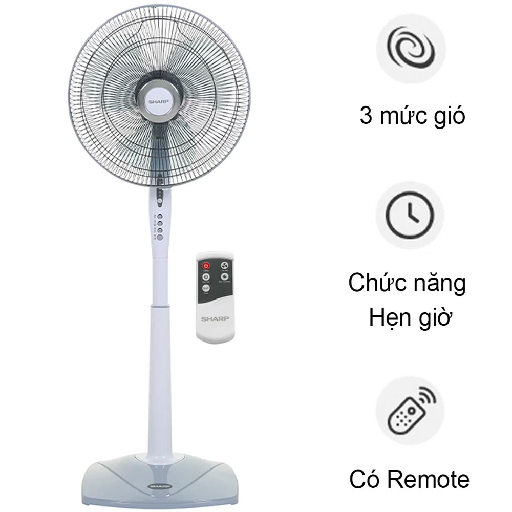Quạt đứng Sharp PJ-S40RV-LG có Remote - Hàng chính hãng