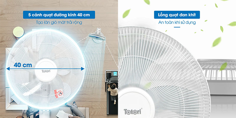 Quạt đứng Totori TT-FD40AC - Hàng chính hãng