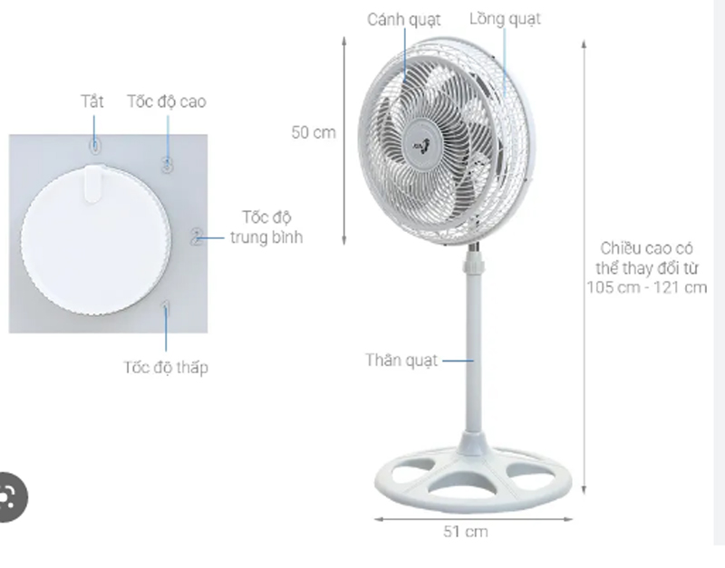 Quạt đứng Asia VY639790 - Hàng chính hãng