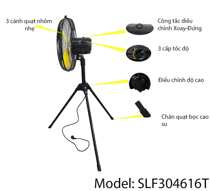 Quạt đứng công nghiệp Stanley SLF304616T - Hàng chính hãng