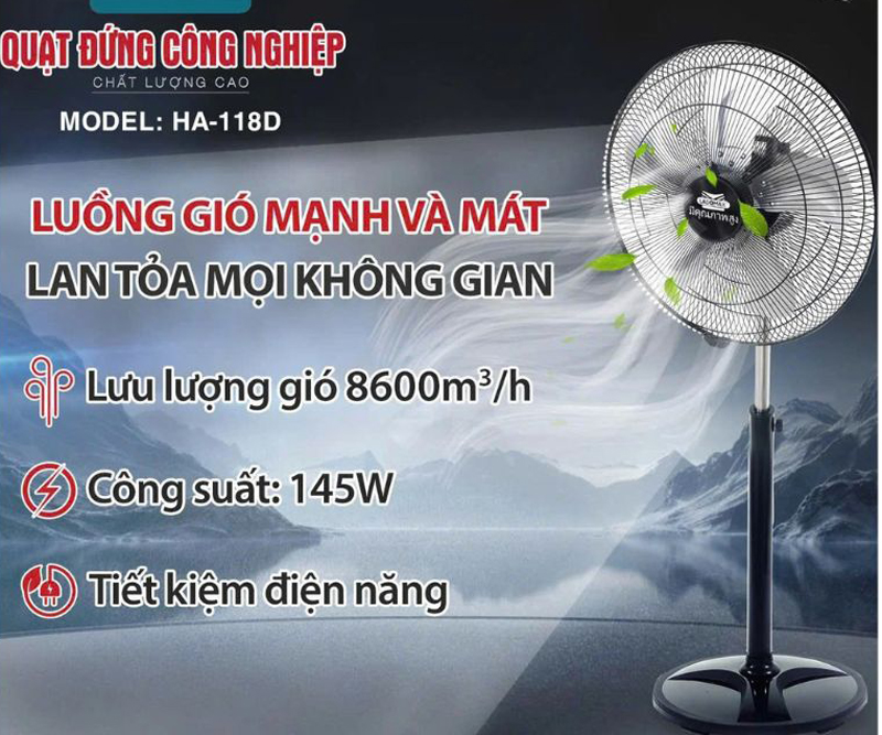 Quạt đứng công nghiệp Ladomax HA-118D - Hàng chính hãng