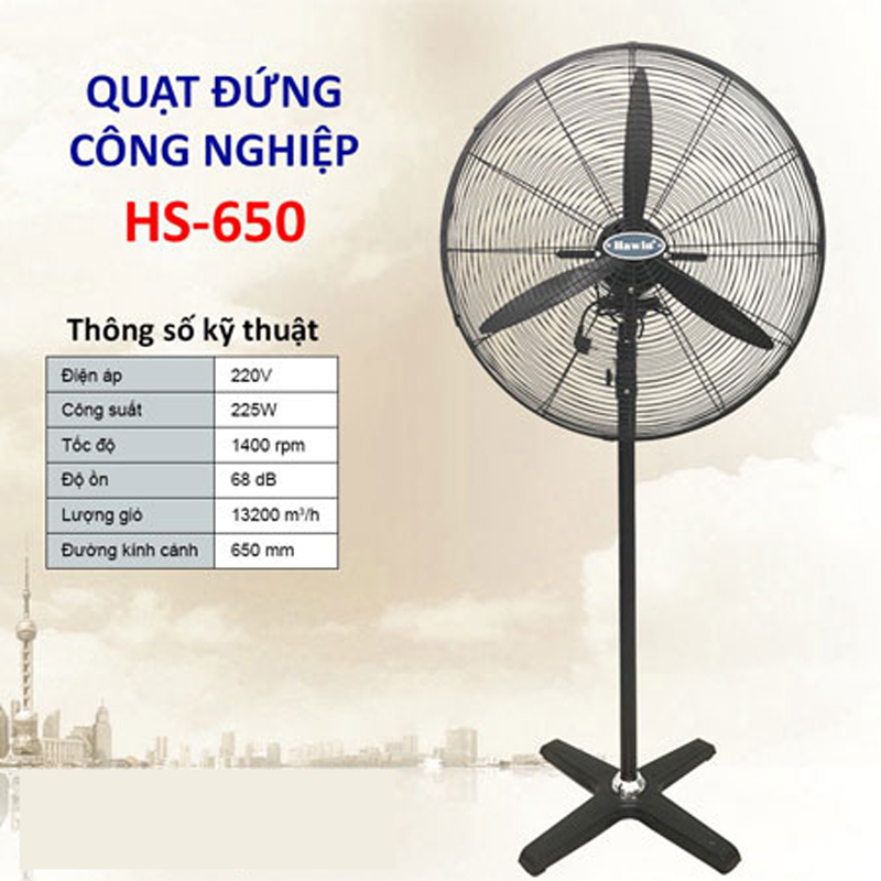 Quạt đứng công nghiệp Hawin HS650 - Hàng chính hãng