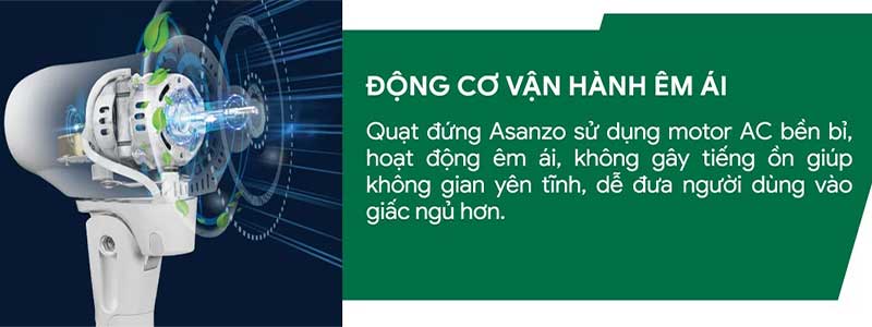 Quạt đứng điện tử Asanzo AR520 - Hàng chính hãng