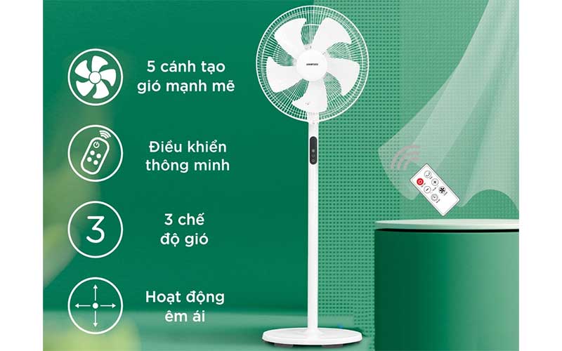 Quạt đứng điện tử Asanzo AR520 - Hàng chính hãng