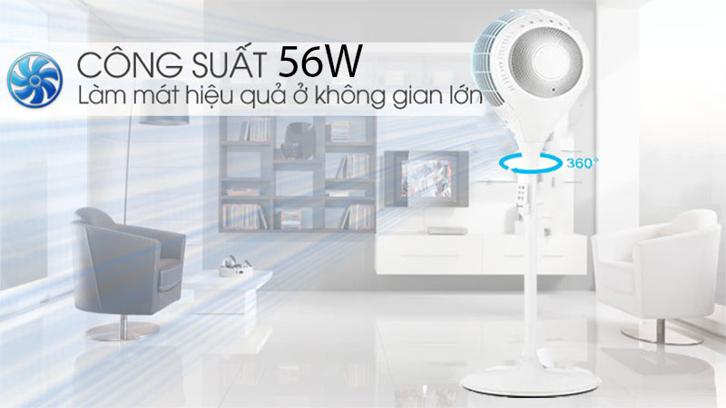 Công suất của Quạt đứng xoay 360 độ Klarstein Airflex