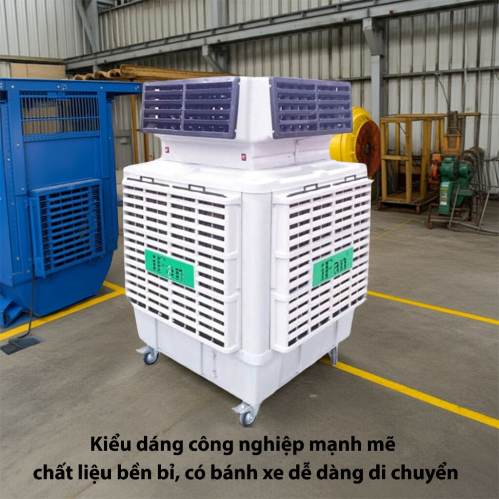 Quạt hơi nước công nghiệp iFan MAB4-18MQ thiết kế kiểu dáng công nghiệp hiện đại, bền bỉ, bánh xe di chuyển linh hoạt