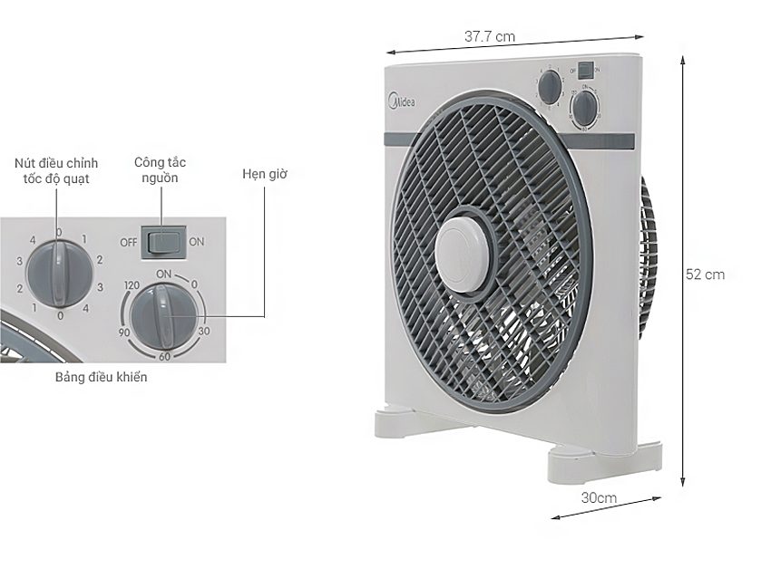 Quạt hộp Midea KYT30-15A - Hàng chính hãng