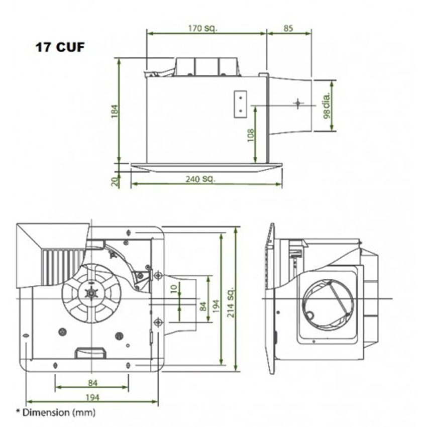 Quạt hút KDK 17CUF - Hàng chính hãng