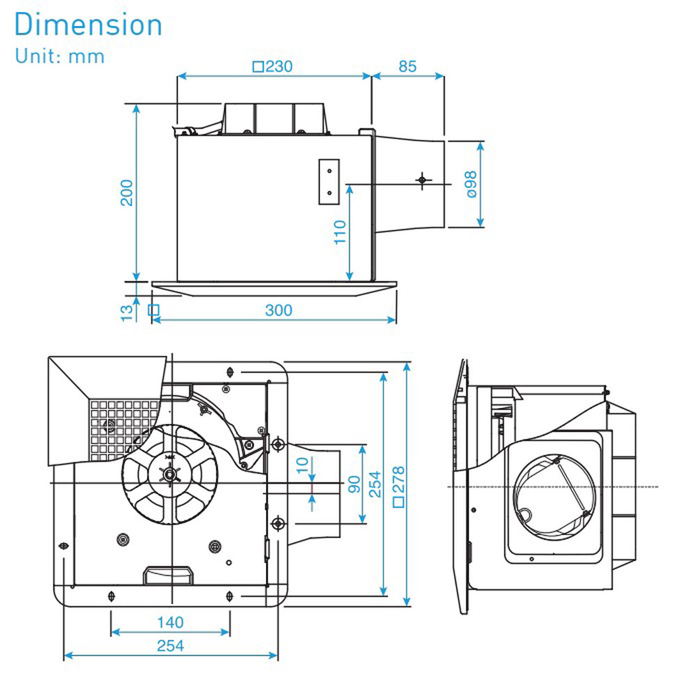 Quạt hút âm trần Panasonic FV‑24CUR1 - Hàng chính hãng