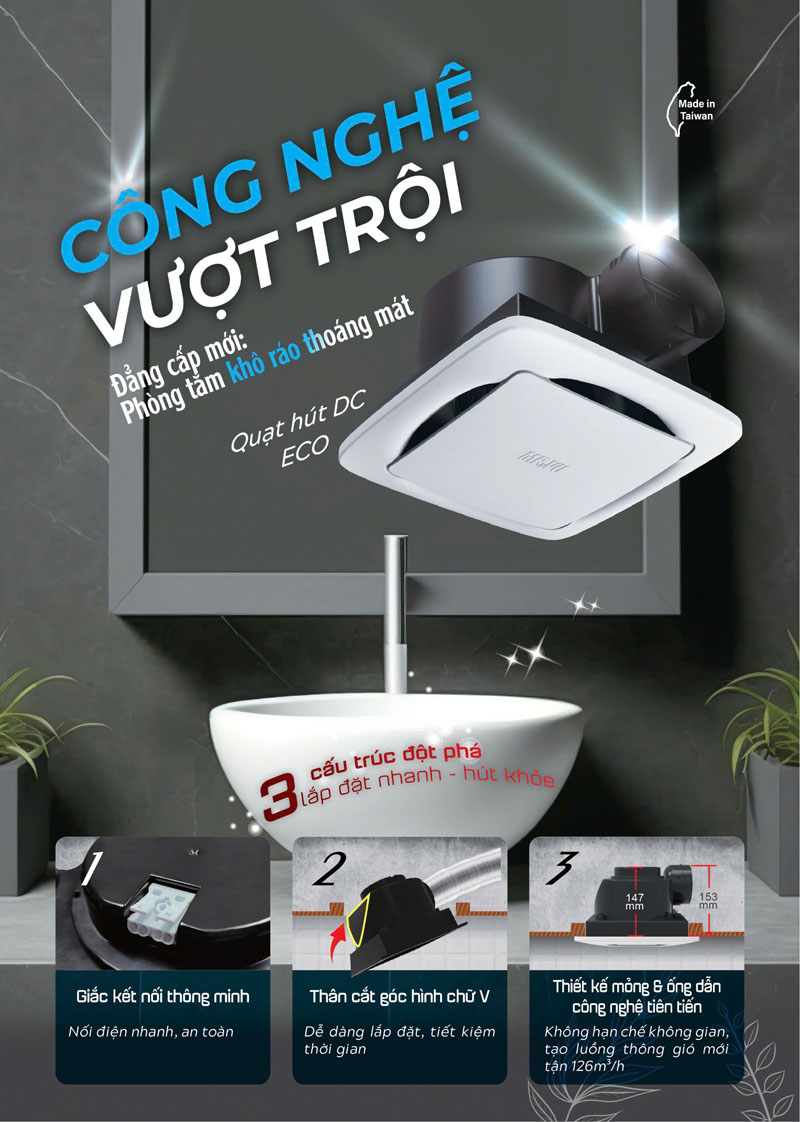 Quạt hút âm trần Mr Vũ ECO - 7w - Hàng chính hãng