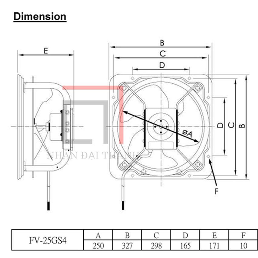 Quạt hút công nghiệp Panasonic FV-25GS4 - Hàng chính hãng