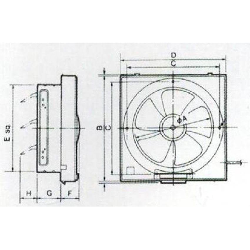 Kích thước của quạt hút gắn tường dân dụng Panasonic FV-25RG7