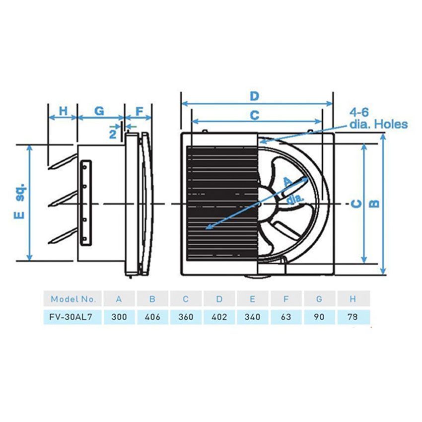 Quạt hút gắn tường dân dụng Panasonic FV-30AL7 - Hàng chính hãng