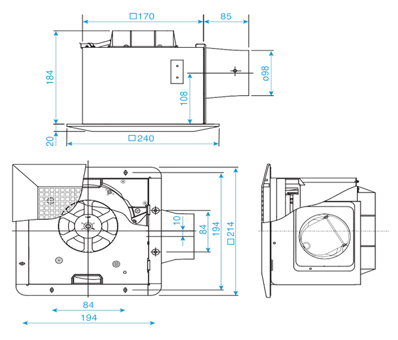 Quạt hút âm trần Panasonic FV-17CU9 - Hàng chính hãng