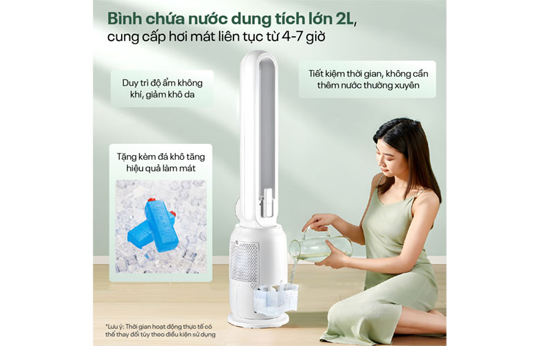 Dung tích bình nước của Quạt không cánh hơi nước tích hợp lọc không khí ion Fujihome BF-03RC